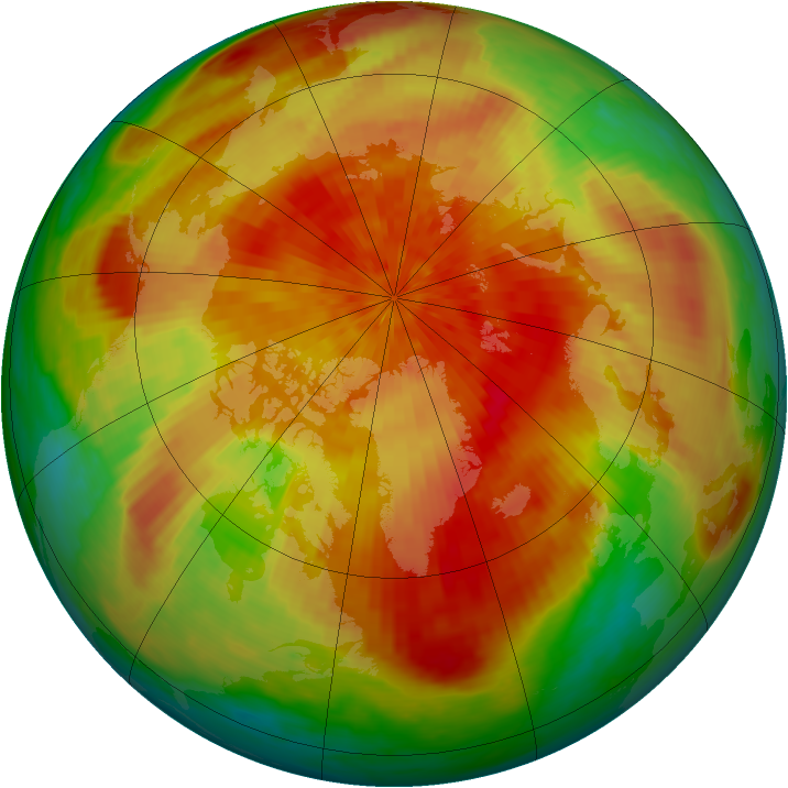 Arctic ozone map for 31 March 2001